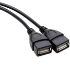 USB 2.0 A Male to 2 Female Y Splitter Cable Dual Charging One Data Port 15cm 30cm