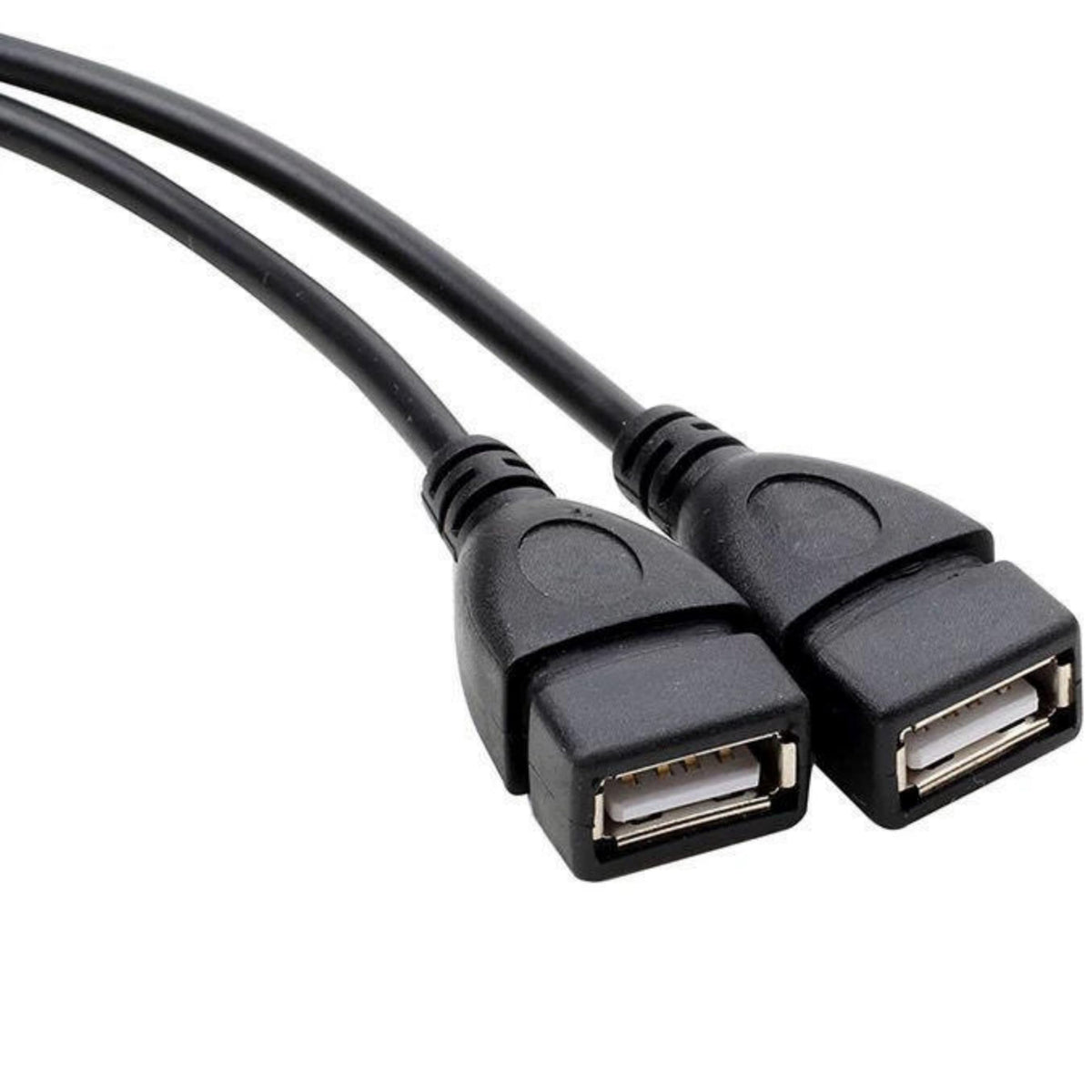 USB 2.0 A Male to 2 Female Y Splitter Cable Dual Charging One Data Port 15cm 30cm
