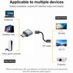 DisplayPort to DisplayPort Adapter 8K 60Hz 4K 144Hz DP 1.4 Male to Female Converter Port Saver Extender Coupler for PC Desktop GPU Gaming Monitor TV