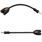 3.5mm TRRS Headphone Splitter Cable 4 Pole 1/8 Inch Male to 2 Female Aux Cord Dual Headset Mic Audio Y Adapter for Gaming Phone PC Laptop Controller
