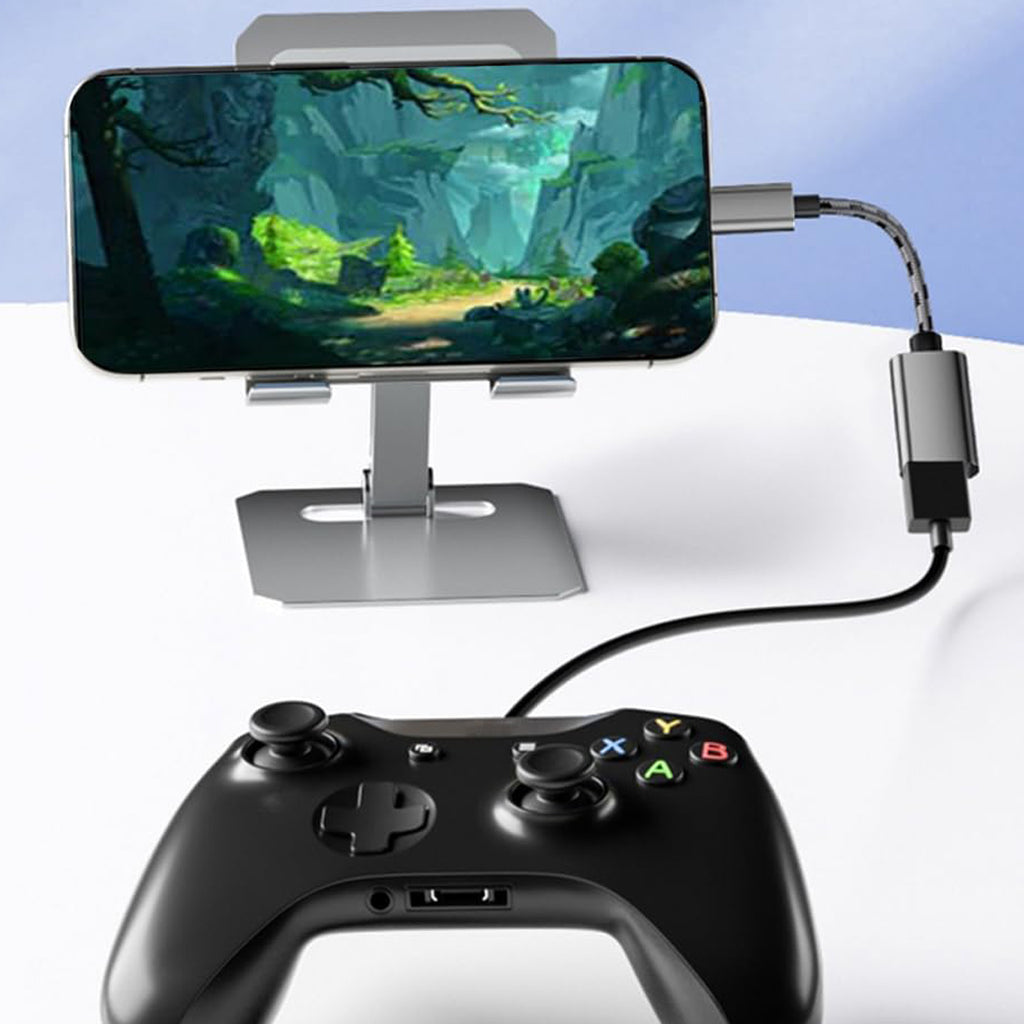USB C to USB Adapter Aluminum Braided Type C Male to USB Female OTG Cable for iPhone 16 15 MacBook Samsung Galaxy Android Connect USB Drive Mouse Keyboard