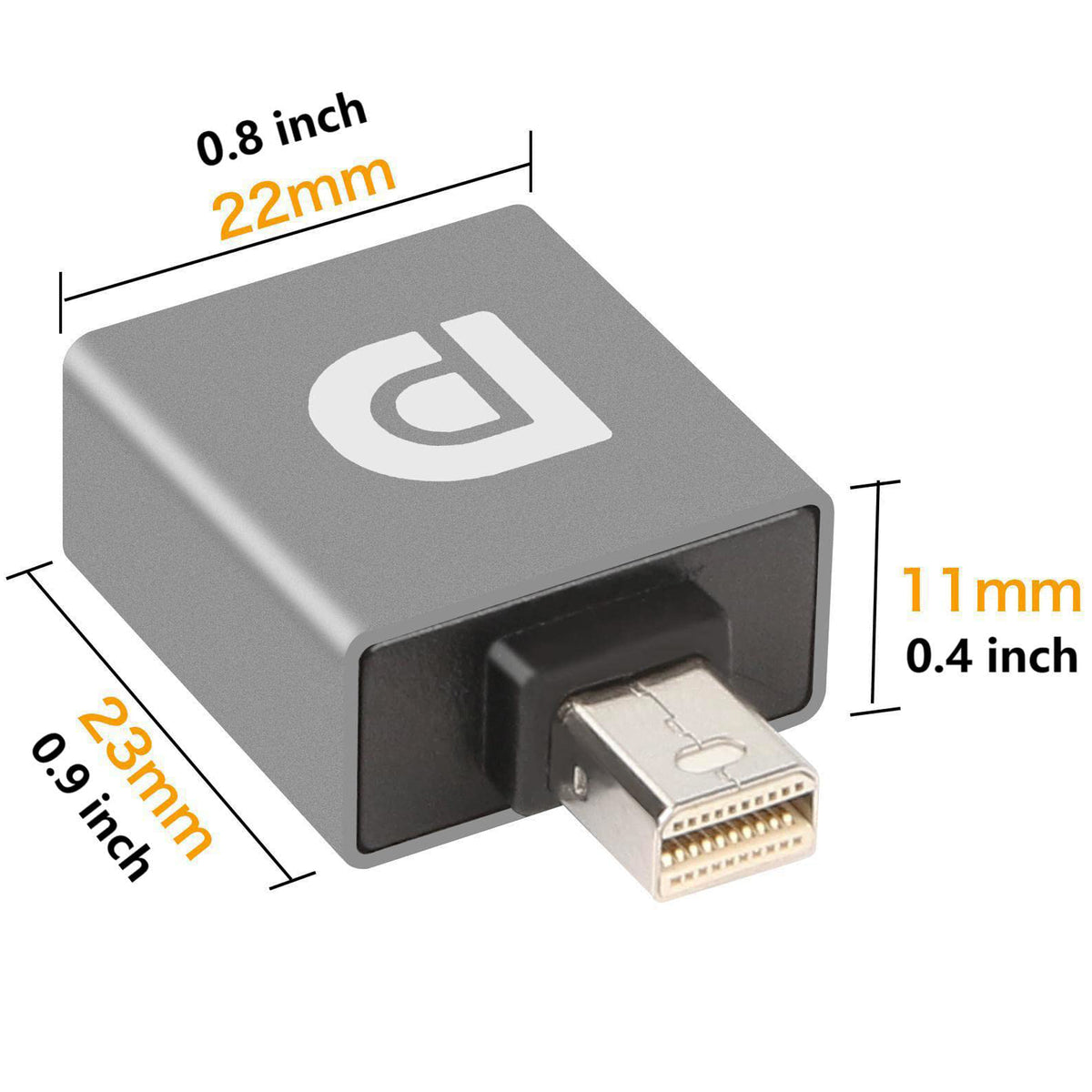 Mini DisplayPort to DisplayPort Adapter 8K 60Hz 4K 144Hz Mini DP Male to DP 1.4 Female Converter HDR Video Extender for PC Laptop Monitor Projector