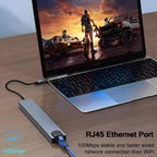 10 in 1 USB C Hub Multiport Adapter 4K HDMI 100Mbps RJ45 Ethernet 100W PD SD TF Card Reader USB 3.0 Type C Dock for MacBook Pro Air iPad Dell XPS