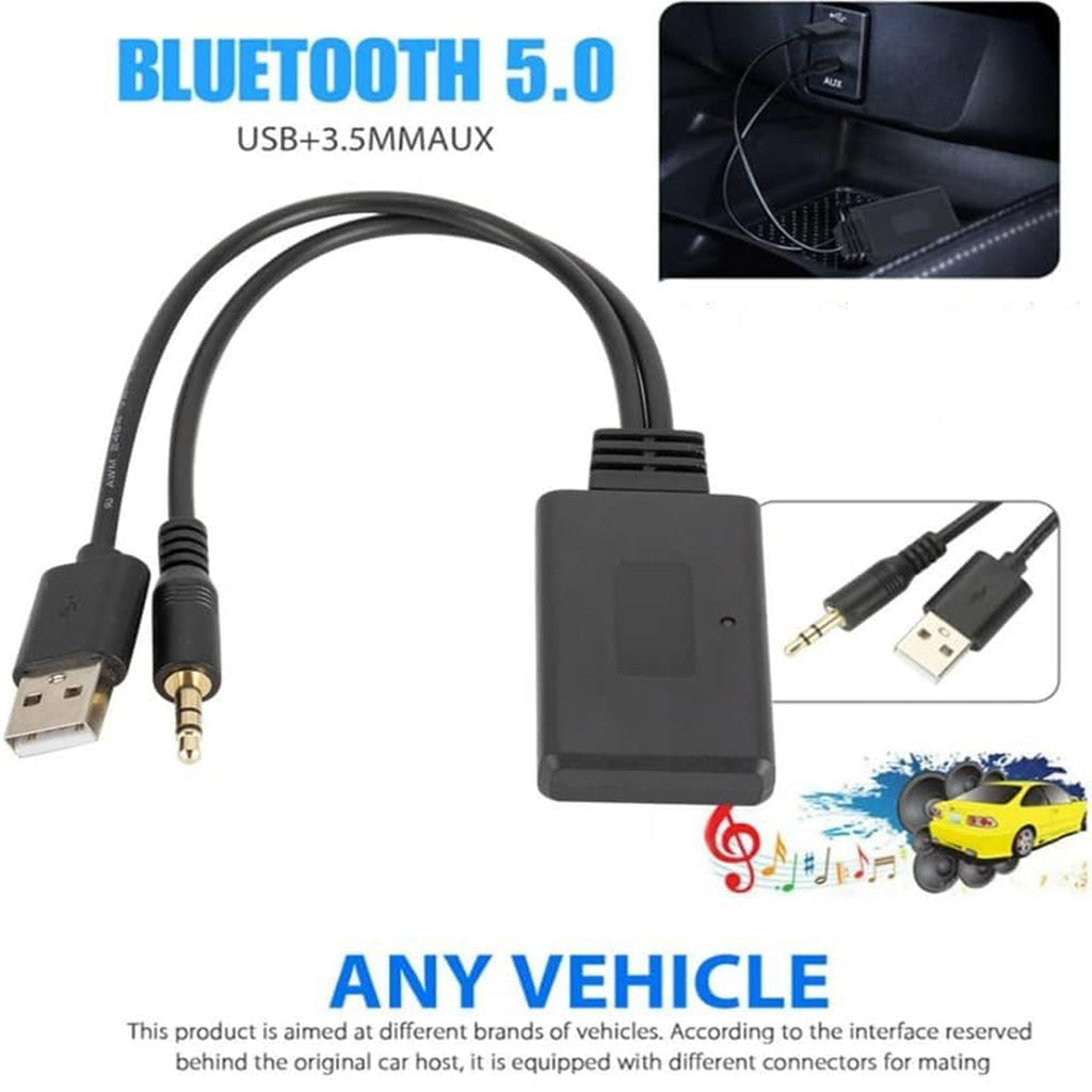 Bluetooth 5.0 Audio Receiver Adapter for BMW Mini Cooper Wireless Music Streaming Cable USB 3.5mm AUX for 1 3 5 6 7 Series X1 X3 X5 X6 R55 R56 R57