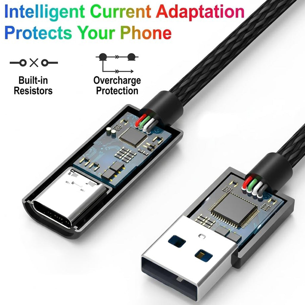 USB A Male to USB C Female Adapter Cable 10Gbps USB 3.2 OTG 3A Fast Charging 15cm Short Braided Cord for Laptop Phone SSD Hard Drive Car