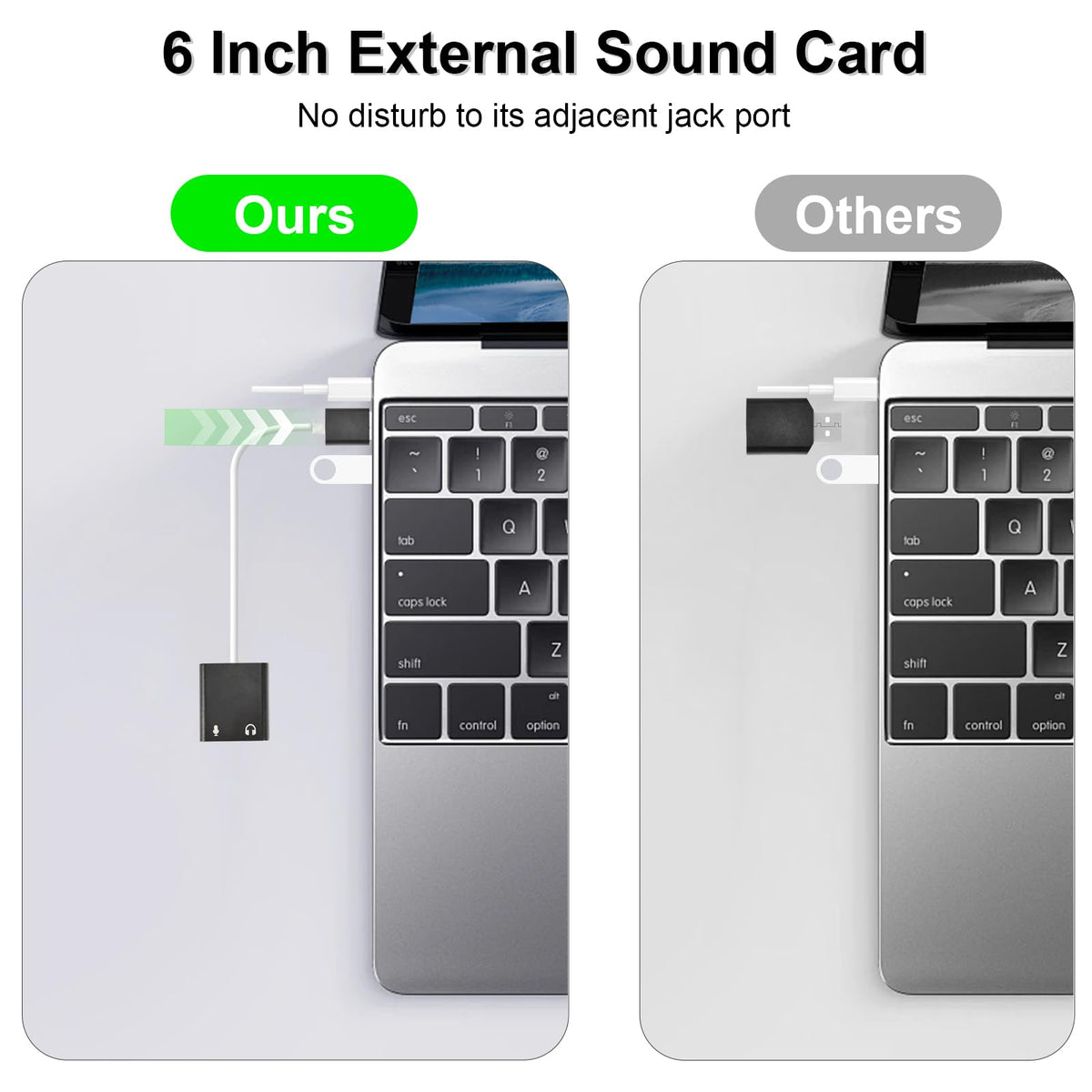 USB to 3.5mm Audio Adapter External Sound Card Aluminum Stereo Headphone Jack Microphone Splitter Converter for PC Laptop Desktop PS4 PS5 Mac Windows