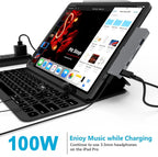 USB C Hub 7 in 1 Adapter with 4K HDMI USB 3.0 SD microSD Card Reader 3.5mm Audio USB C Data PD Charging for iPad Pro Air mini