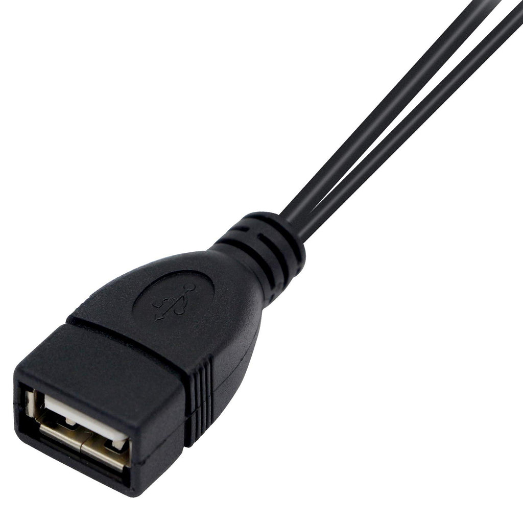 USB 2.0 A Female to Dual USB A Male Y Splitter Power Extra Charging Cord Data Sync Hub Cable for PC Computer Laptop External Hard Drive Keyboard