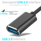 Mini USB OTG Cable USB A Female to Mini USB 5 Pin Male Adapter Braided Host Cord for Dash Cam Car Navigation GPS Digital Camera MP3 MP4 Tablet Recorder