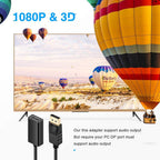 Passive DisplayPort to HDMI Adapter DP Male to HDMI Female 1080p for DP Plus Plus Desktop Laptop Monitor TV Projector