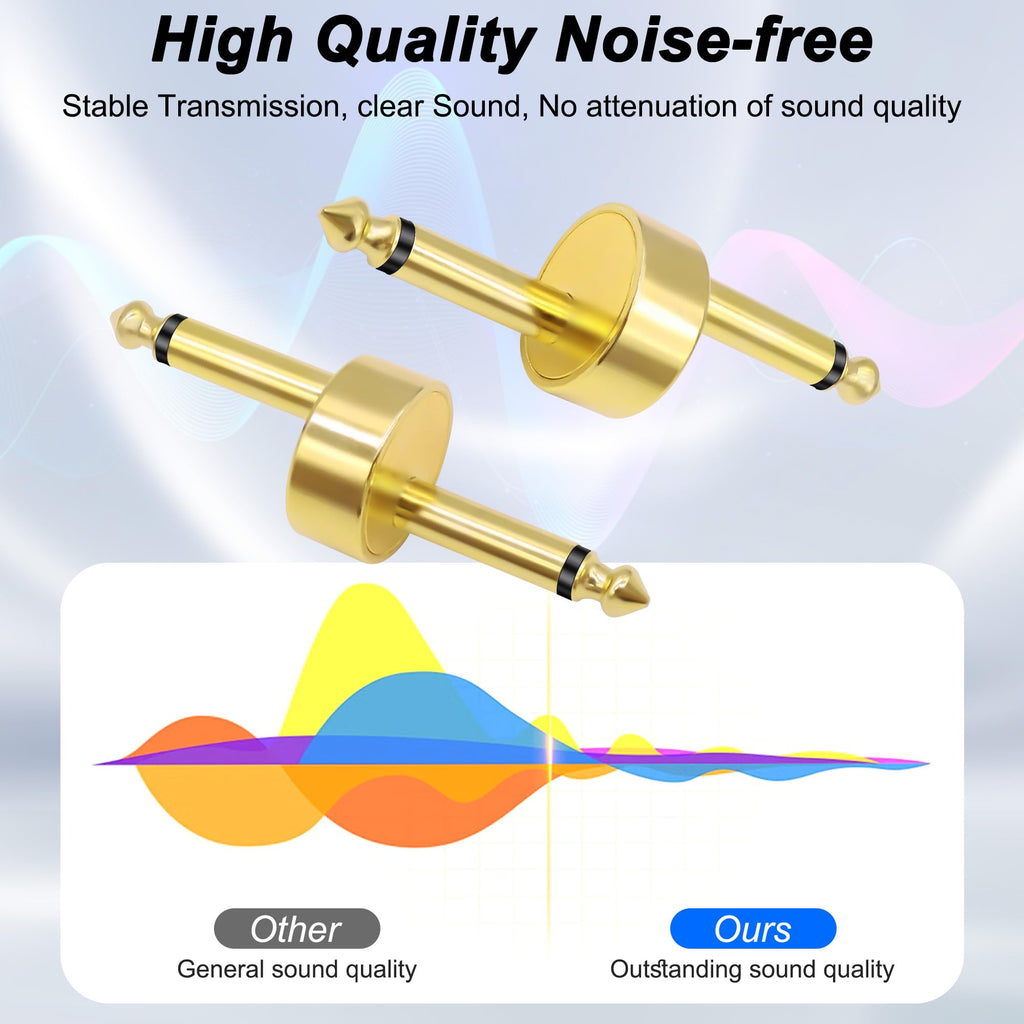 Z Type Guitar Pedal Connector 1 4 Inch 6.35mm TS Male to Male Audio Coupler Gold Plated Offset Patch Adapter for Effect Pedalboard Boss Fender Korg