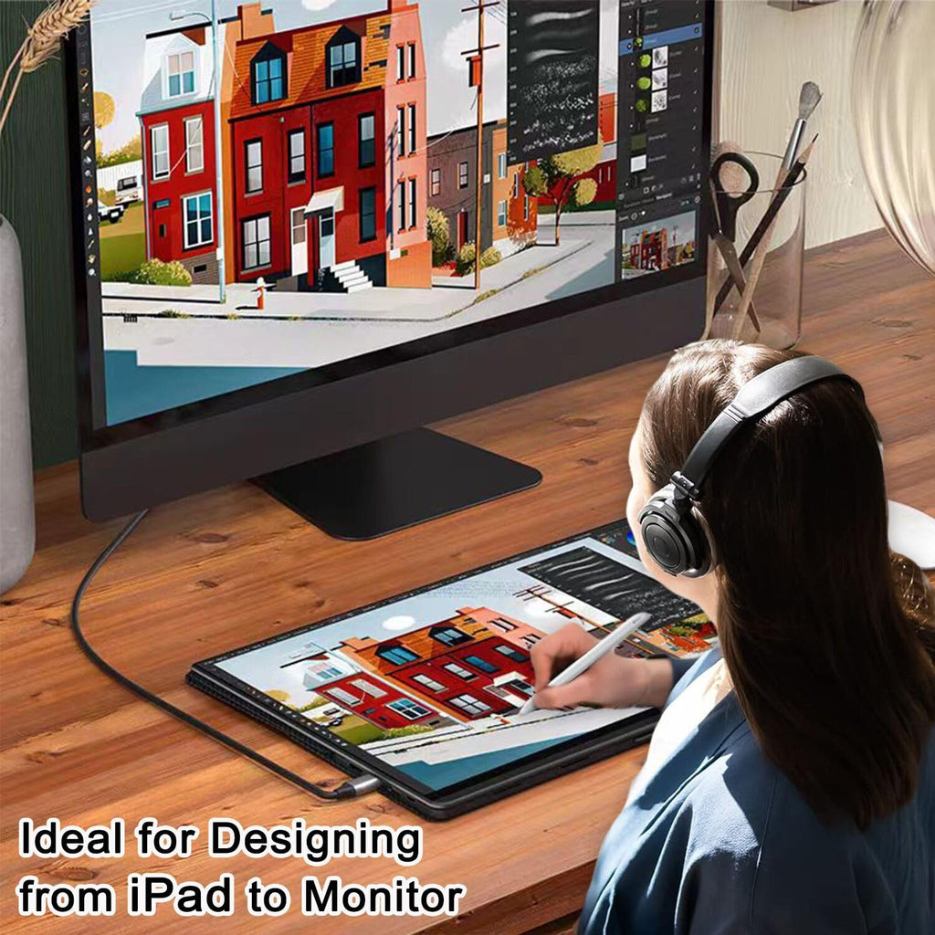 6.6FT USB C to HDMI Cable 4K 30Hz Type C to HDMI Monitor Cord Thunderbolt 3 4 for iPhone 16 15 Pro MacBook Pro Air iPad Surface Galaxy S23 XPS TV