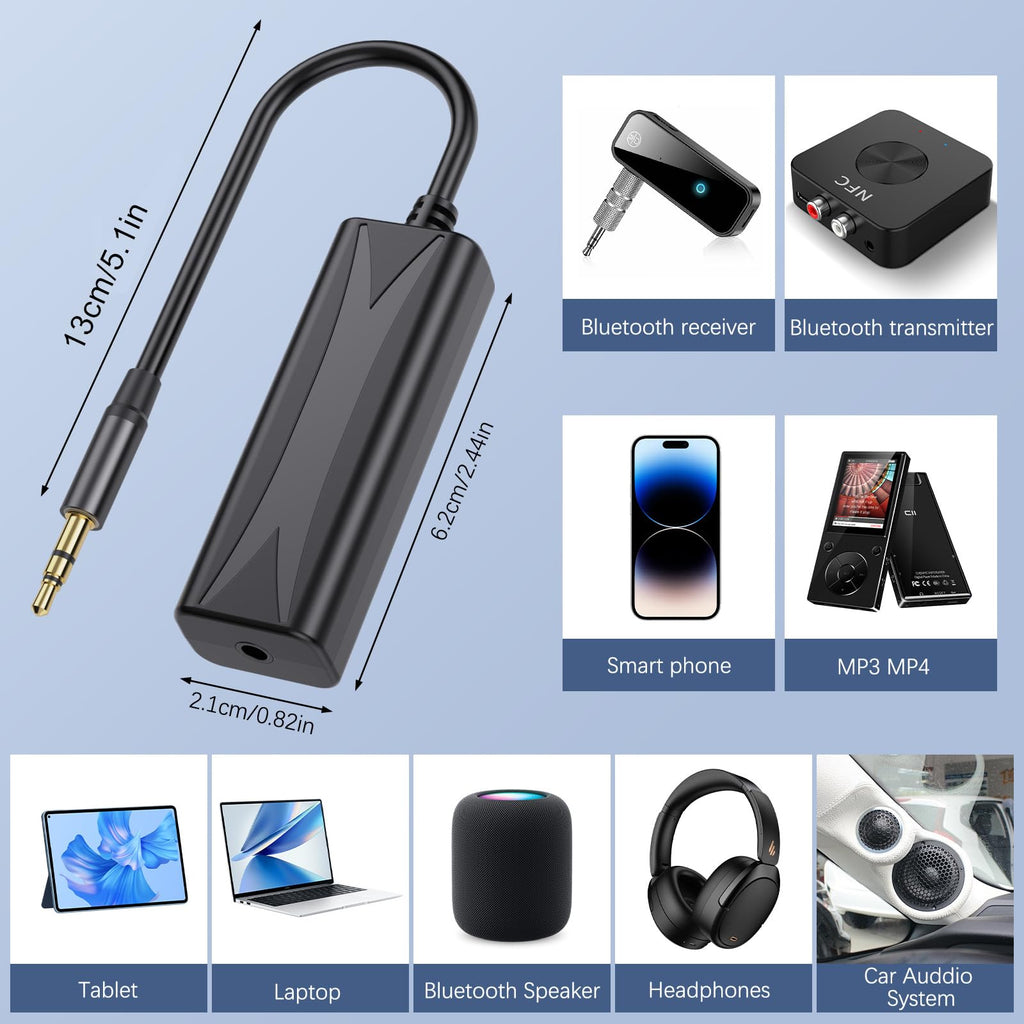 Ground Loop Noise Isolator 3.5mm AUX Audio Filter Buzz Hum Eliminator with 3.5mm Cable for Car Audio System Home Stereo Bluetooth Receiver Speaker PC