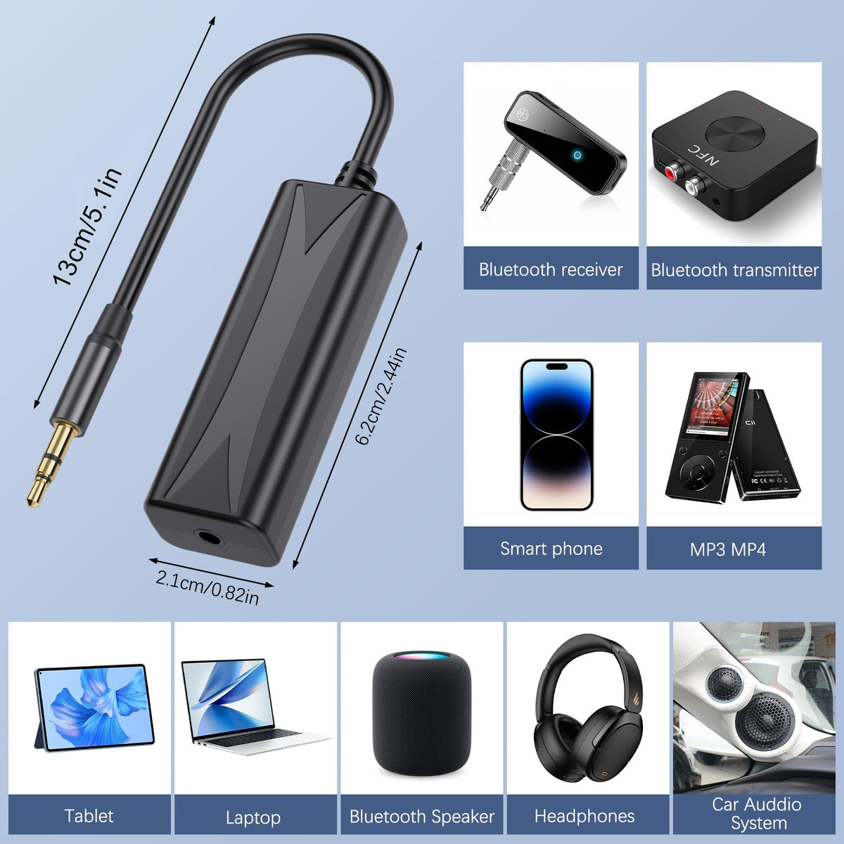 Ground Loop Noise Isolator 3.5mm AUX Audio Filter Buzz Hum Eliminator with 3.5mm Cable for Car Audio System Home Stereo Bluetooth Receiver Speaker PC