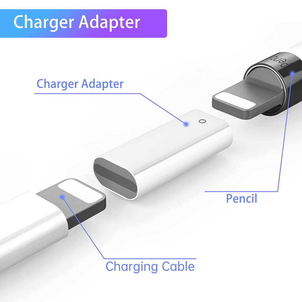 Charging Adapter for Apple Pencil 1st Generation Female to Female Lightning Cable Charger Connector Replacement for iPad Pro 9.7 10.5 12.9 Stylus Pen