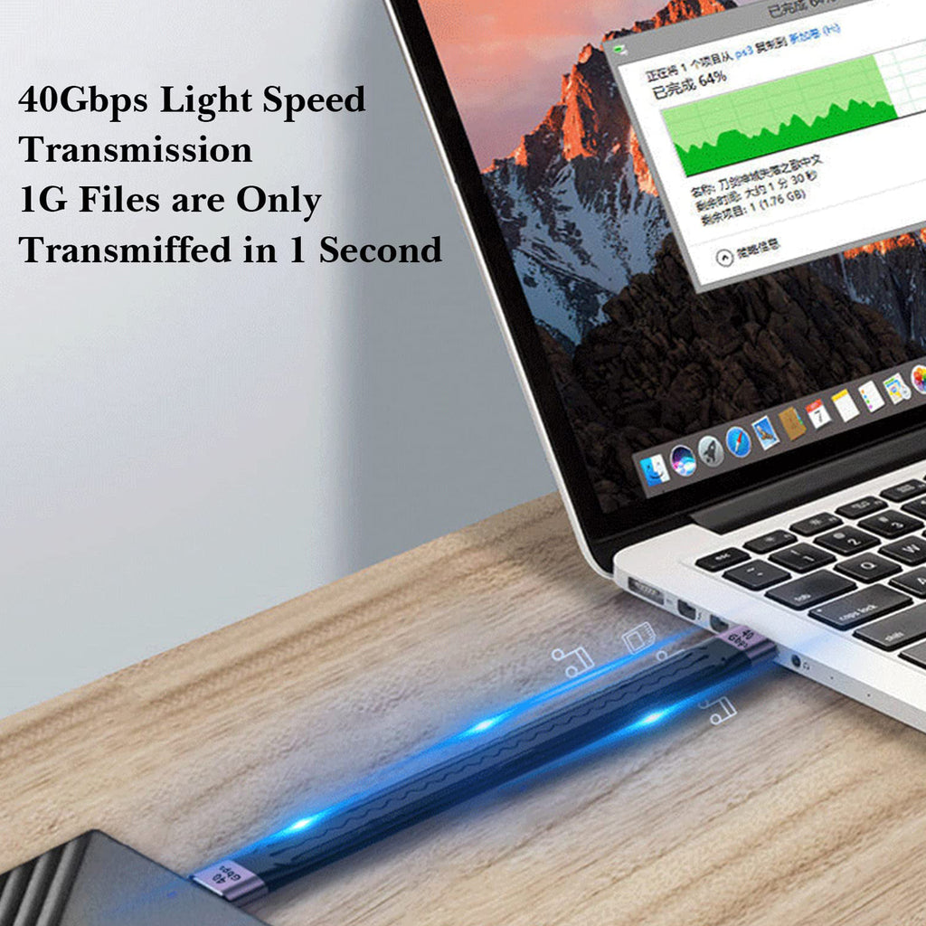 Short USB C to USB C Cable 13.8cm 40Gbps USB4 Thunderbolt 4 Compatible 100W PD Fast Charging 8K Video for SSD Dock MacBook Phone