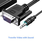 1080P VGA to HDMI Adapter Converter with 3.5mm Audio and USB Power Cable VGA Male to HDMI Female for PC Laptop Desktop to HDTV Monitor Projector