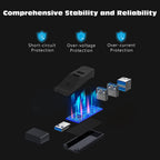 USB 3.0 Hub 4 Port Data Splitter Mini Direct Plug USB A Expander 5Gbps Adapter for Laptop Desktop PC Surface Pro XPS Flash Drive Keyboard and Mouse