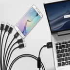 1 to 6 Micro USB Charging Splitter USB A to 6X Micro USB Multi Charger Cord 1 Port 5A Data Sync 5 Port 3A Charge Only for Earbuds Speaker Power Bank