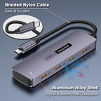 4 Port USB C Hub 10Gbps USB 3.2 Gen2 Type C Data Splitter Aluminum Multiport Adapter for MacBook Pro Air M2 M1 iPad Pro Surface Galaxy S23 Laptop