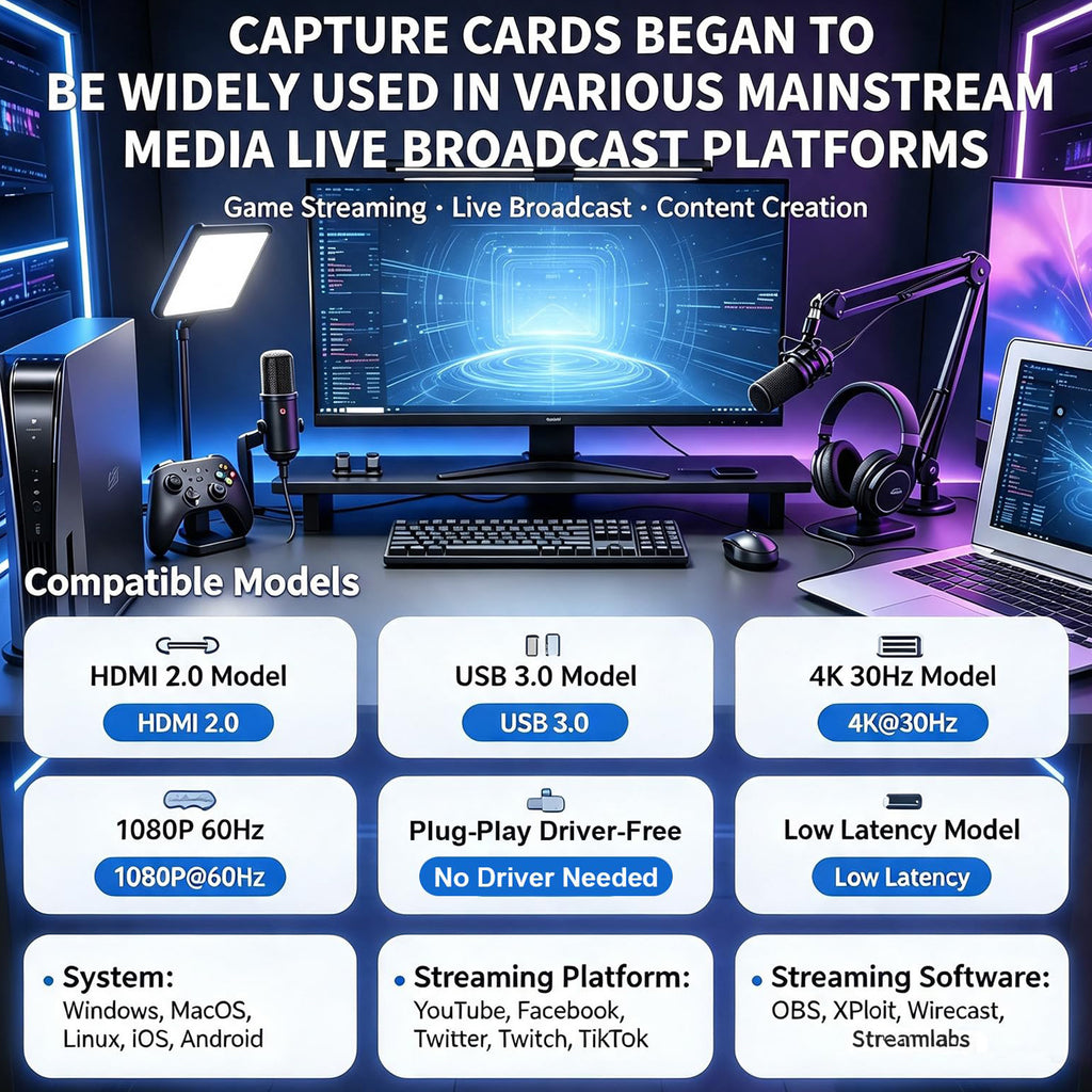 4K 30Hz HDMI to USB 3.0 Video Capture Card 1080P 60FPS Audio Cam Link Adapter Dongle for PS5 PS4 Switch Xbox DSLR Camera OBS Live Streaming Gaming PC