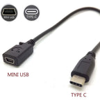 USB C to Mini USB Cable 25cm Type C Male to 5 Pin Mini B Female Adapter Cord for MacBook Pro Laptop PC Camera GPS MP3 Dash Cam