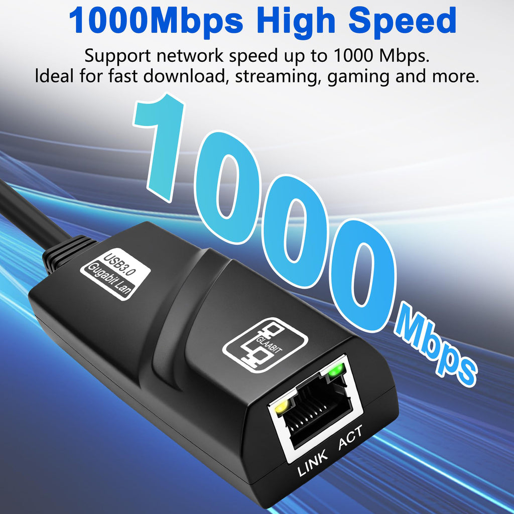 USB C to Ethernet Adapter Type C to RJ45 Gigabit LAN Network Converter 1000Mbps Wired Internet Dongle for MacBook Steam Deck Switch Laptop PC Chromebook