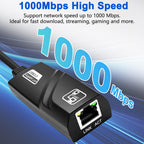 USB C to Ethernet Adapter Type C to RJ45 Gigabit LAN Network Converter 1000Mbps Wired Internet Dongle for MacBook Steam Deck Switch Laptop PC Chromebook