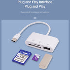3 in 1 USB C SD Card Reader Micro SD TF Card and USB 2.0 OTG Adapter Cable for Android Phone Tablet iPad Pro MacBook Laptop PC Camera Flash Drive