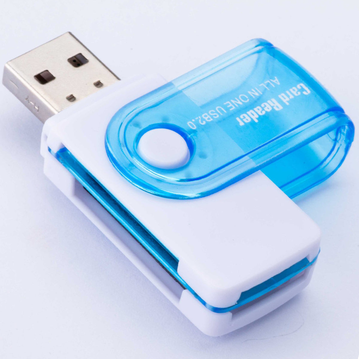 USB SD Card Reader 4 in 1 All in One Memory Card Adapter TF SD M2 MS with 360 Rotatable Swivel Cap for PC Laptop Desktop Camera Dash Cam