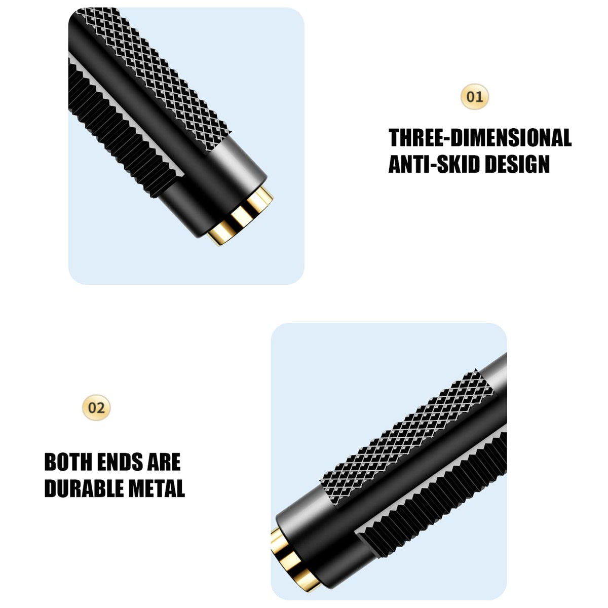 3.5mm Female to Female Audio Adapter 1/8 Inch TRS Stereo AUX Coupler Gold Plated Headphone Cable Extender Joiner for Car Speaker PC Laptop Headset