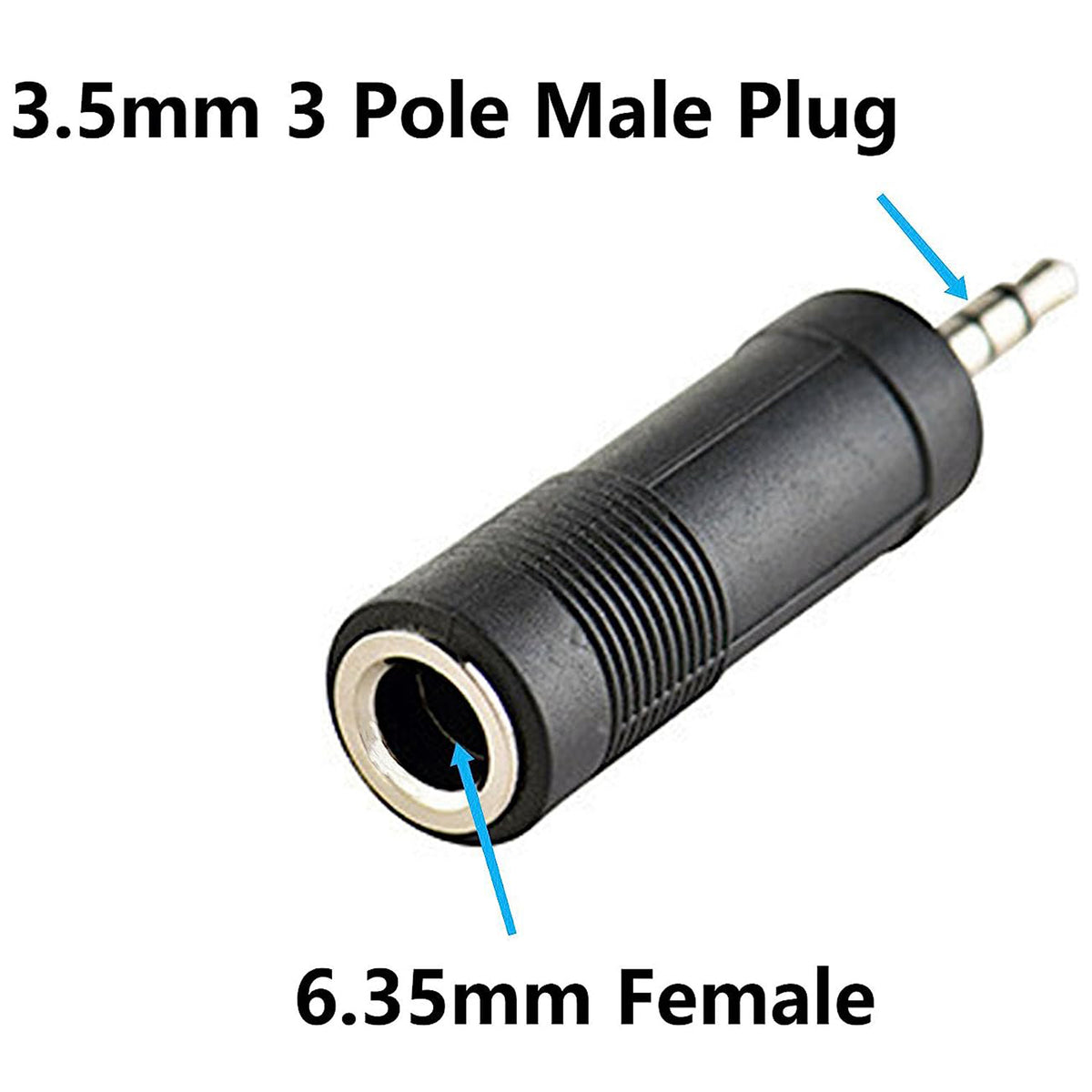 3.5mm Male to 6.35mm Female Audio Adapter 1/8 Male to 1/4 Female Stereo Headphone Jack Converter 6.5mm to 3.5mm TRS Plug for PC Speaker Amp Guitar Piano