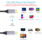 6FT USB C to Mini DisplayPort Cable 4K 60Hz Type C to Mini DP Cord for MacBook Pro Air iPhone 15 Surface Thunderbolt 3 4 Monitor Projector