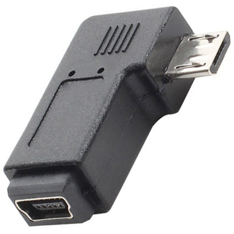 Micro USB Male to Mini USB Female Adapter Connector (Straight / Left-Angle / Right-Angle) for Charging and Data Sync