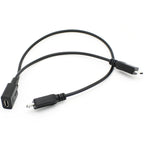 Micro USB Splitter Cable 1 Female to 2 Male Dual Y Cord Simultaneous Charging and Data Sync Extension Wire for Security Camera PS4 Controller Kindle Speaker Dash Cam