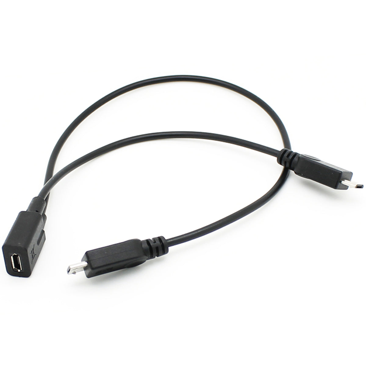 Micro USB Splitter Cable 1 Female to 2 Male Dual Y Cord Simultaneous Charging and Data Sync Extension Wire for Security Camera PS4 Controller Kindle Speaker Dash Cam