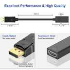 Passive DisplayPort to HDMI Adapter DP Male to HDMI Female 1080p for DP Plus Plus Desktop Laptop Monitor TV Projector