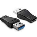 USB C Female to USB 3.0 A Male Adapter 10Gbps Straight Type C to USB Converter Fast Charge Data Sync for PC Laptop Tablet Phone Hard Drive