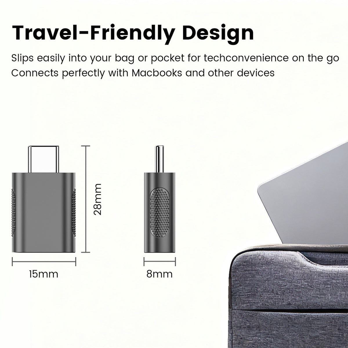 USB C to USB 3.2 Adapter 10Gbps Type C Male to USB A Female OTG Converter Thunderbolt 4 3 Zinc Alloy for MacBook Pro Air iPad iPhone 16 15 Galaxy Flash Drive