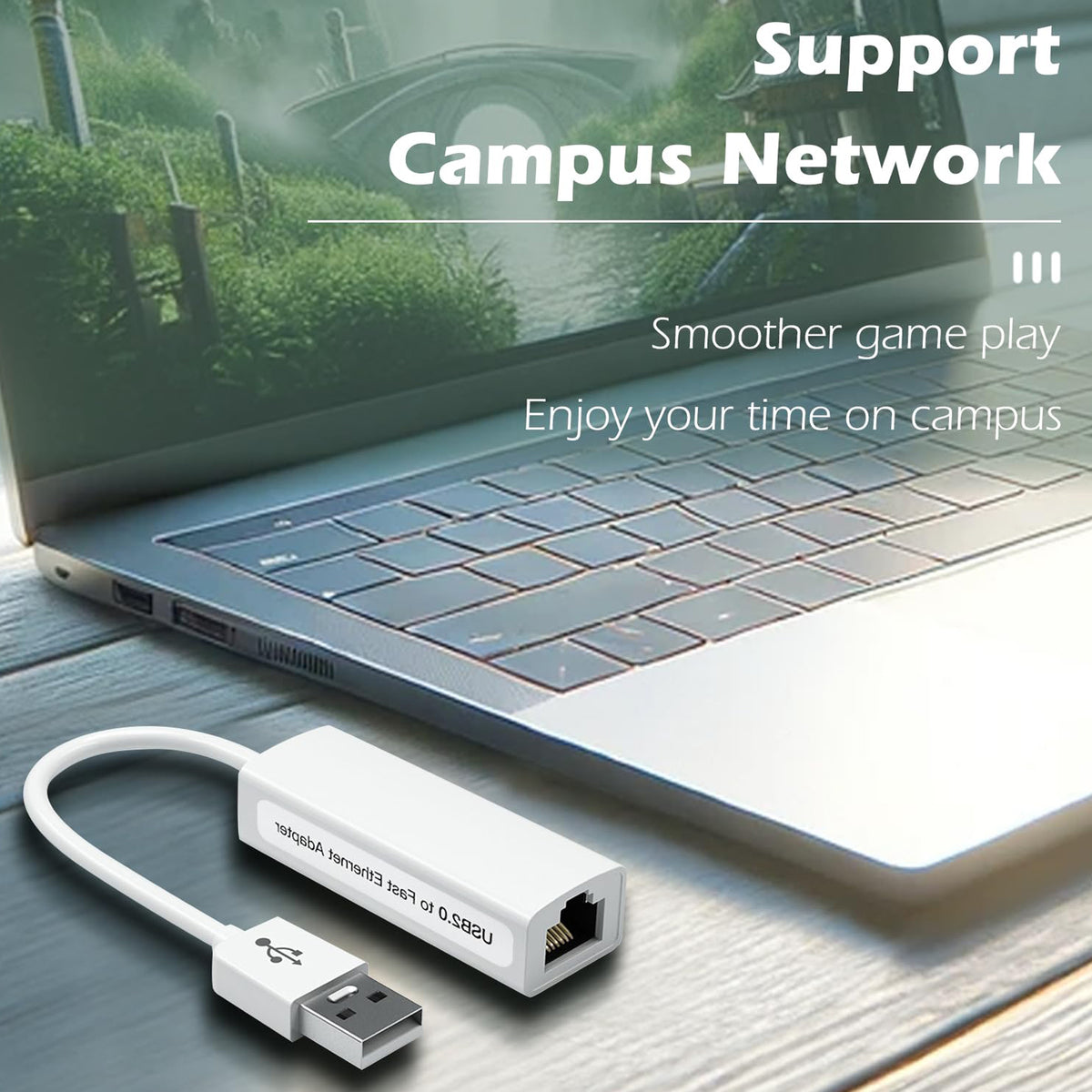 USB to Ethernet Adapter 100Mbps USB A to RJ45 Fast Ethernet LAN Network Converter Cable for PC Laptop Desktop TV Box Windows 11 10 8 7 macOS Linux