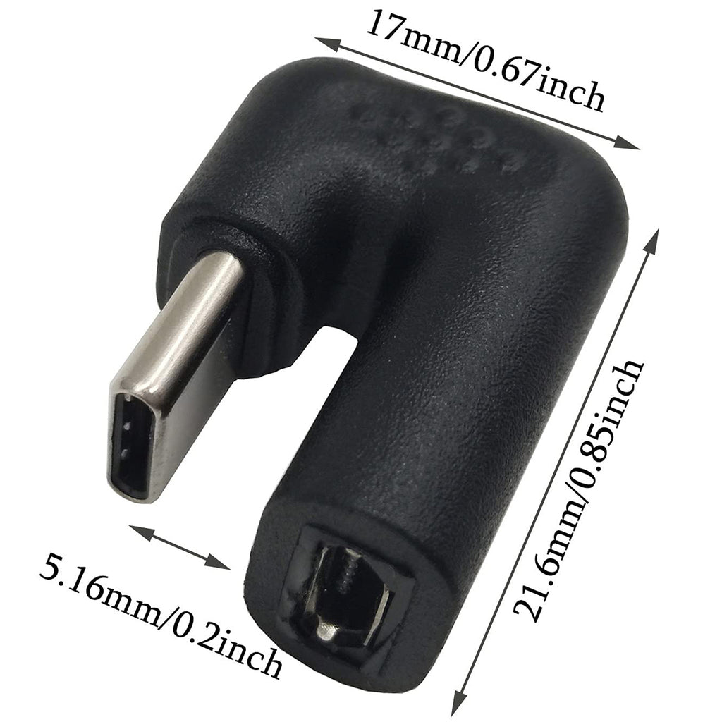 180 Degree USB C to Micro USB Adapter U Shaped Type C Male to Micro USB Female Data Sync Charging Converter for Samsung Galaxy S9 MacBook Google Pixel