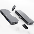 USB C Hub 7 in 1 Adapter with 4K HDMI USB 3.0 SD microSD Card Reader 3.5mm Audio USB C Data PD Charging for iPad Pro Air mini