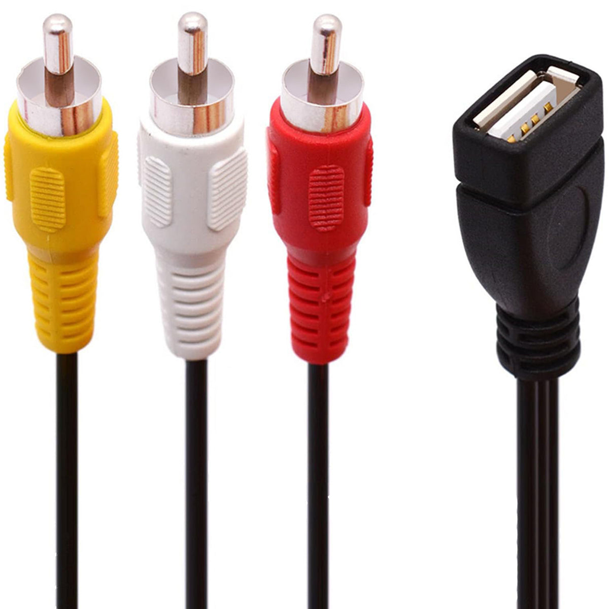 USB to 3 RCA Cable USB 2.0 Female to 3RCA Male Composite Audio Video AV Adapter Cord for Camcorder TV DVD PC Monitor