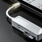 USB C to XD SD Micro SD Card Reader 3 in 1 Camera Memory Card Adapter Dongle for Olympus Fuji XD Picture Card iPhone 15 16 iPad Mac Android PC