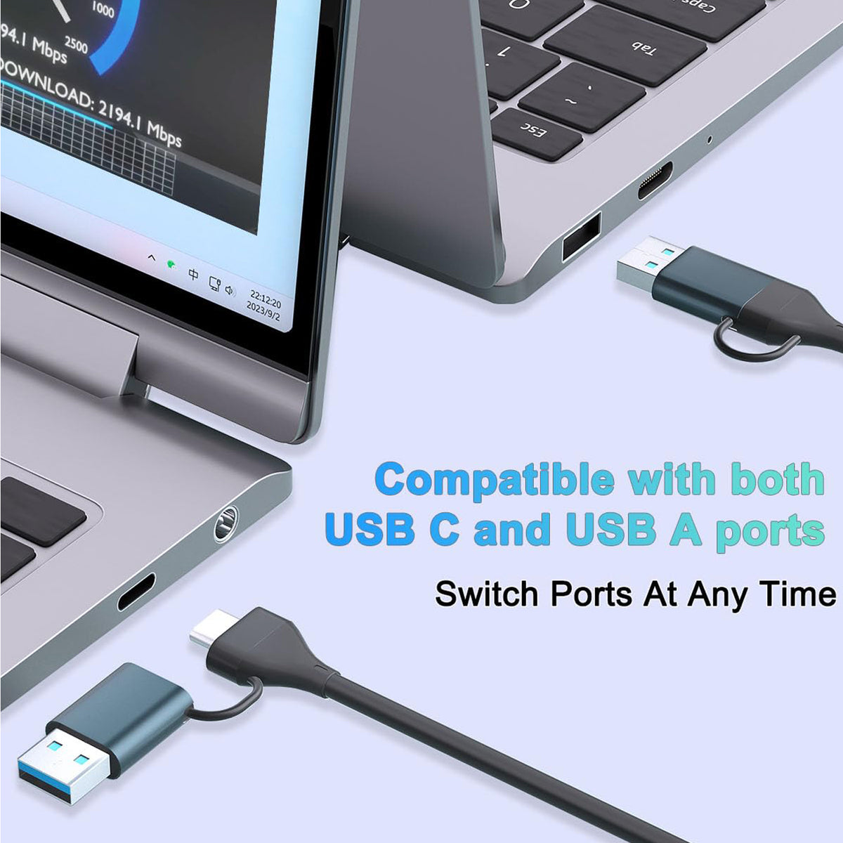 2.5Gbps USB C and USB A to Ethernet Adapter 2.5G RJ45 LAN Network Converter RTL8156BG for MacBook Pro Air Dell XPS Surface iPhone 15 16 iPad Pro PC