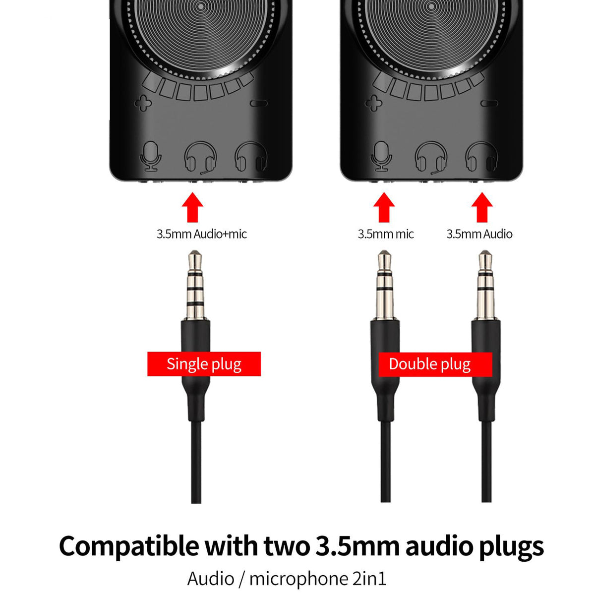 GS3 USB External Gaming Sound Card Virtual 7.1 Surround Sound 3.5mm Audio Adapter Volume Control Mic Mute EQ for PC Laptop Desktop PS4 PS5 Mac