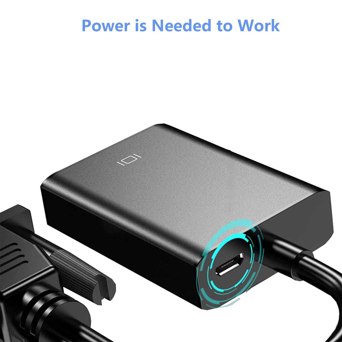1080P VGA to HDMI Adapter Converter with 3.5mm Audio and USB Power Cable VGA Male to HDMI Female for PC Laptop Desktop to HDTV Monitor Projector