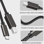USB C to USB B Printer Cable Nylon Braided USB-C to USB-B 2.0 MIDI Scanner Cord for MacBook Pro PC Laptop HP Canon Epson Brother Yamaha Casio