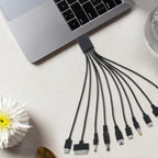 10 in 1 USB Multi Charging Cable Universal Charger Cord with 2 Micro USB USB C Mini USB DC Ports for Cell Phone Bluetooth Speaker MP3 MP4 Tablet