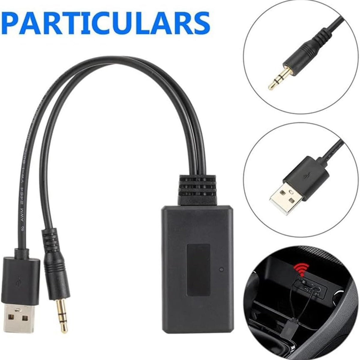 Bluetooth 5.0 Audio Receiver Adapter for BMW Mini Cooper Wireless Music Streaming Cable USB 3.5mm AUX for 1 3 5 6 7 Series X1 X3 X5 X6 R55 R56 R57